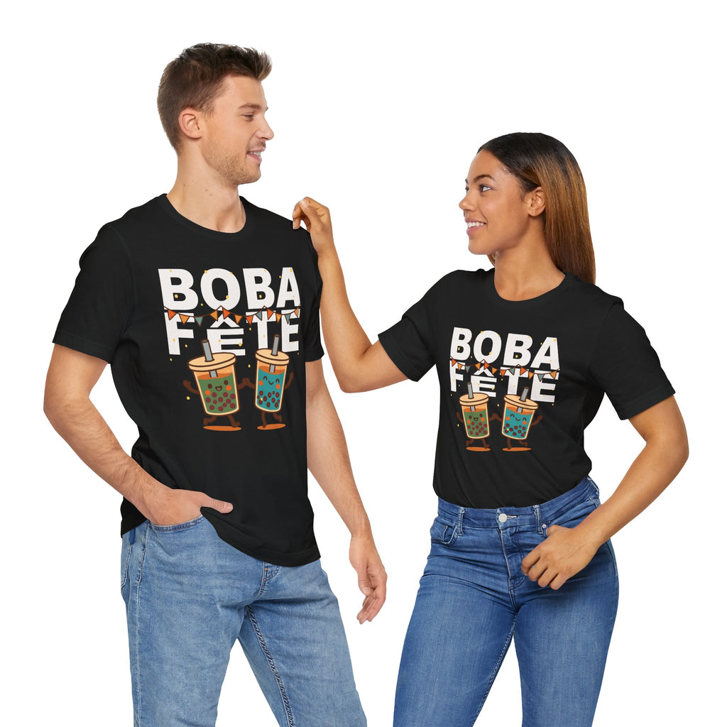 Boba Fete T-Shirt, Fun Drink Lovers Tee, Bubble Tea Party Shirt, May the Fourth Be With You, Gift for Boba Enthusiasts